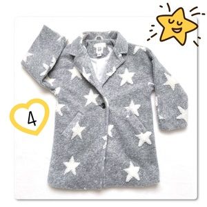 GAP Girls Gray & White Star Jacquard Coat Size 4